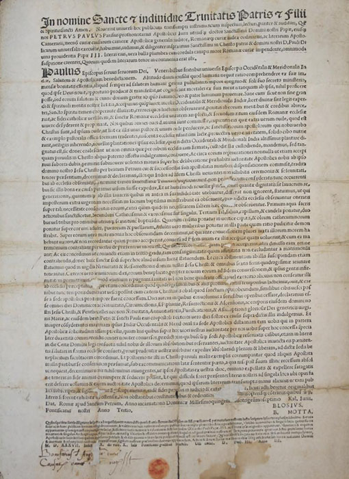 Photograph of a papal bull.